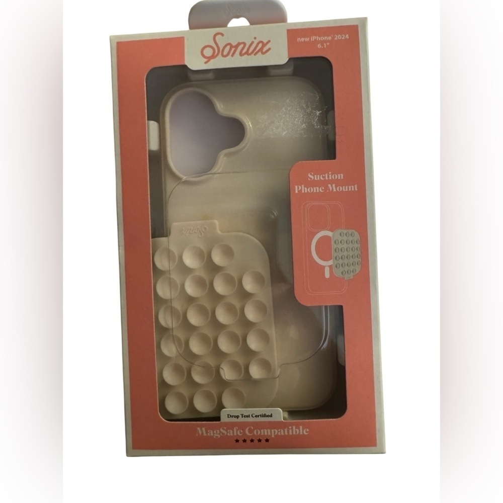 Sonix Cream Suction Phone Mount Case for iPhone 2024 6.1 Inches in Ivory - Picture 2 of 6